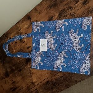 Printfresh Bagheera Leopard 100% Cotton Tote Bag In Indigo Blue Like New
